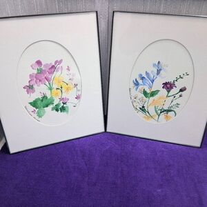 Original Artwork Watercolor Paintings Patricia Evans-Shroyer Two Pieces Signed